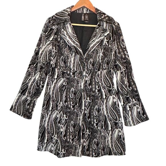 Bisou Bisou black paisley print, blazer jacket, size M - Picture 1 of 12